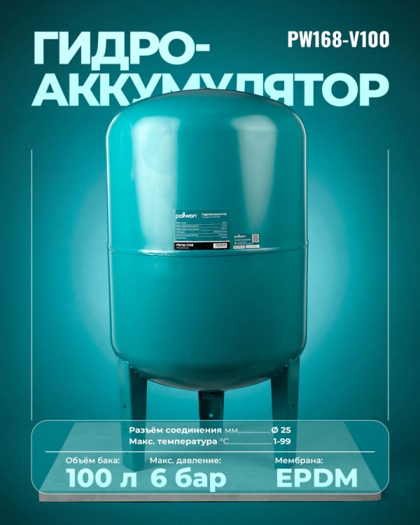 Гидроаккумулятор PW168-V100 (100л)