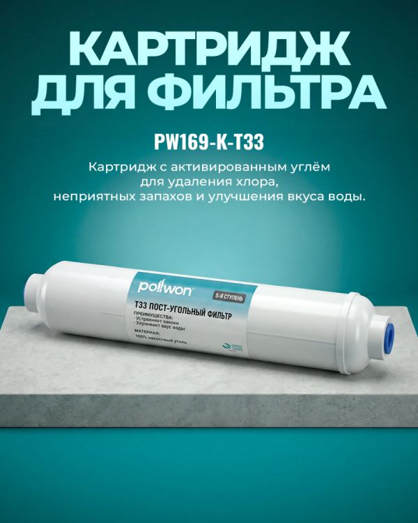 Картриджный фильтр для воды PW169-K-T33 white